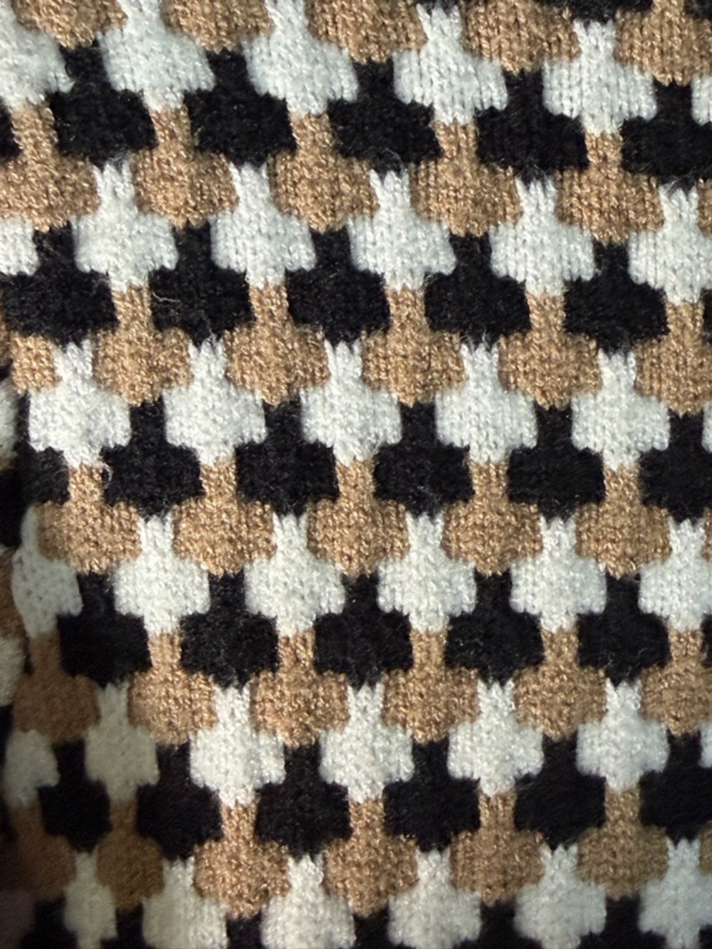 Show Me Your Mumu Black, Cream & Brown Houndstooth Knit Mini Sweater Dress - Picture 11 of 16